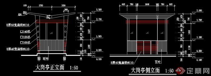 某公园入口岗亭详图