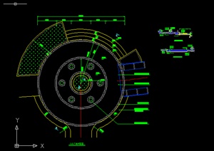 某园林圆形广场铺装施工图设计cad图纸