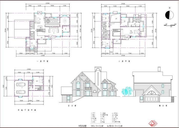 某365平米独栋别墅新农村自建房住宅建筑设计方案