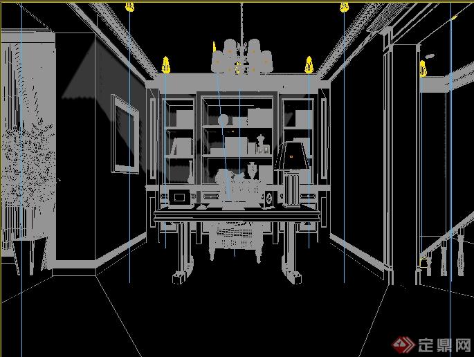 某复式住宅书房及阳台室内设计3dmax模型