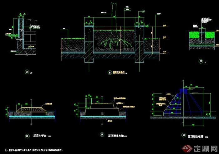 某屋顶花池施工大样细部图[原创]