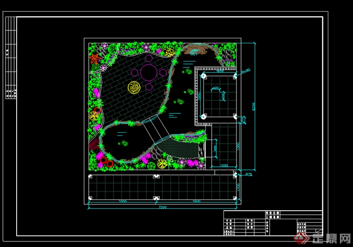 某园林景观庭院花园cad图纸参考