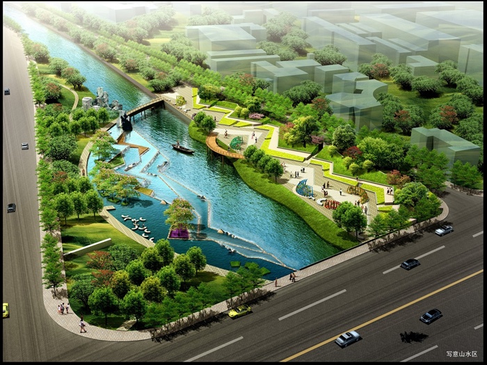 某河道两岸和街区建筑景观规划设计方案jpg格