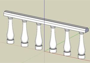 某欧式罗马柱栏杆设计SketchUp(SU(草图大师))3D模型