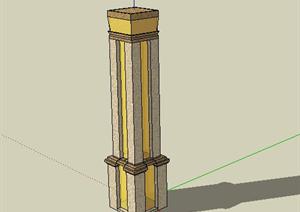 一款现代风格草地灯设计SketchUp(SU(草图大师))3D模型