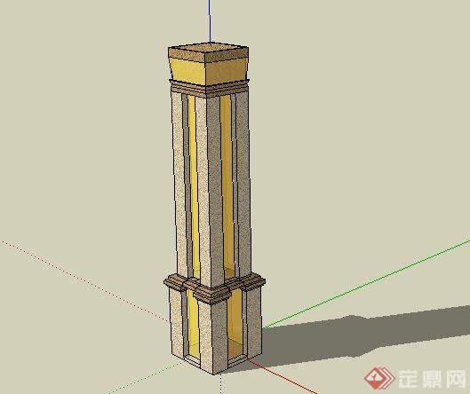 一款现代风格草地灯设计SketchUp(SU)3D模型