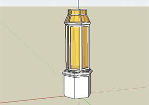 一款六边形景观灯具设计SketchUp(SU(草图大师))3D模型