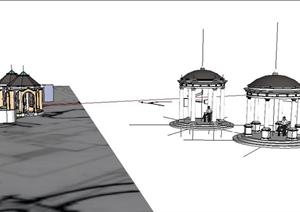 两款欧式景观亭子设计SketchUp(SU(草图大师))3D模型