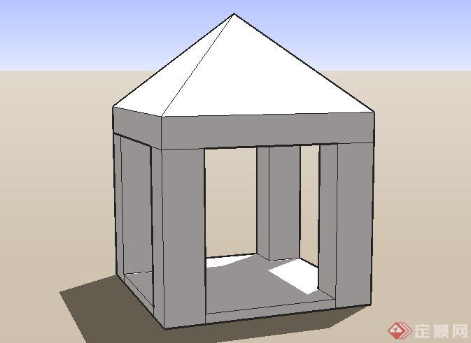一个景观亭子SketchUp(SU)3D简模