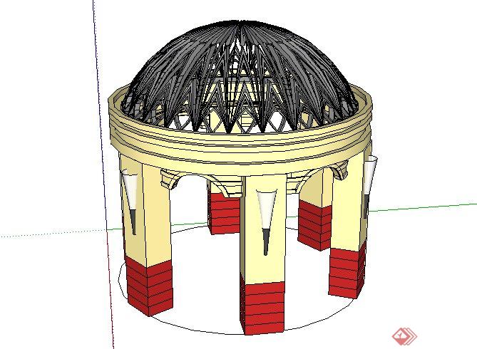 一个阿拉伯风格景观亭子SketchUp(SU)3D模型