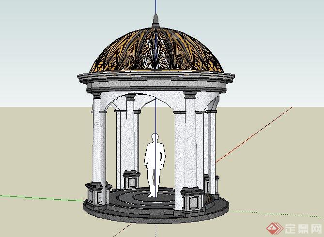 某小区现代欧式景观亭子SketchUp(SU)3D模型