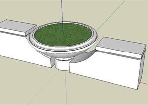 景观坐凳和花钵一体景观设计SketchUp(SU(草图大师))3D模型
