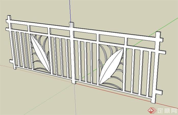 某小区现代风格栏杆SketchUp(SU)3D模型