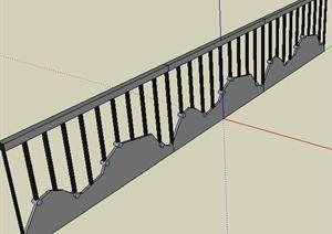 某中式小区栏杆设计SketchUp(SU(草图大师))3D模型