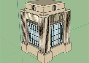 古堡式保安亭SketchUp(SU(草图大师))3D模型