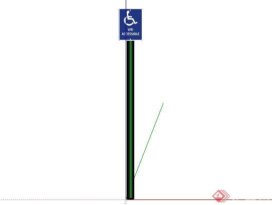 某医院轮椅通道景观标志标记SketchUp(SU)3D模型