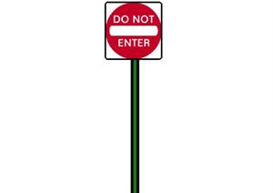 某道路禁止通行景观标志标记SketchUp(SU(草图大师))3D模型