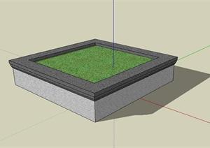 简约方形景观树池SketchUp(SU(草图大师))3D模型
