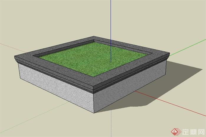 简约方形景观树池SketchUp(SU)3D模型
