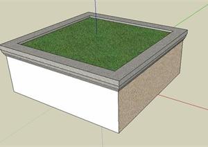 非常简洁方形景观树池SketchUp(SU(草图大师))3D模型