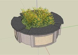 圆形景观树池SketchUp(SU(草图大师))3D模型
