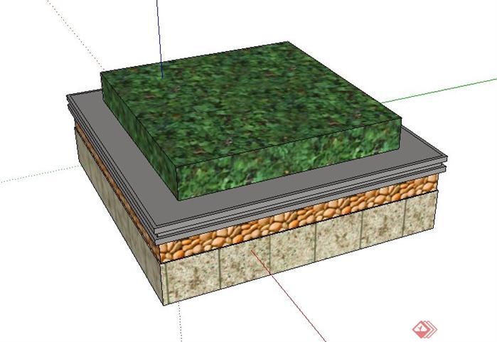 东南亚风格种植池景观小品SketchUp(SU)3D模型
