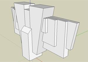 某广场景观装饰柱SketchUp(SU(草图大师))3D模型