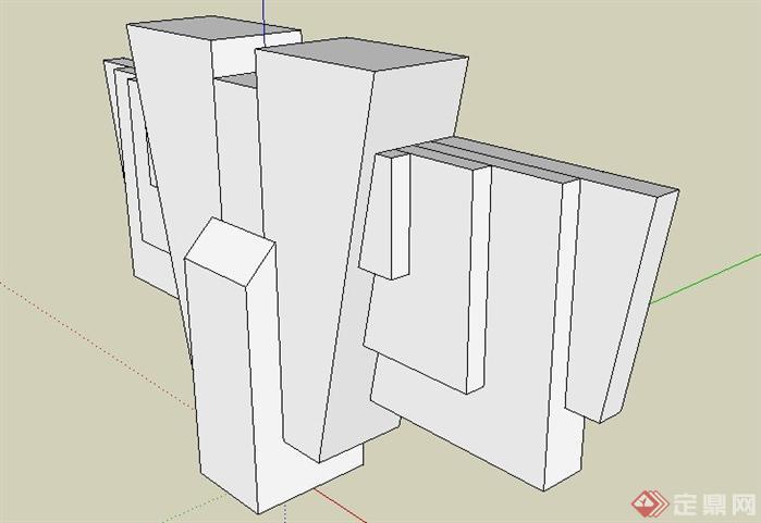 某广场景观装饰柱SketchUp(SU)3D模型