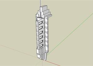 某广场景观柱设计SketchUp(SU(草图大师))3D模型