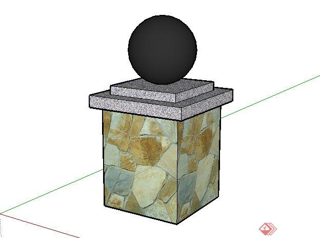 景观小地台设计SketchUp(SU)3D模型