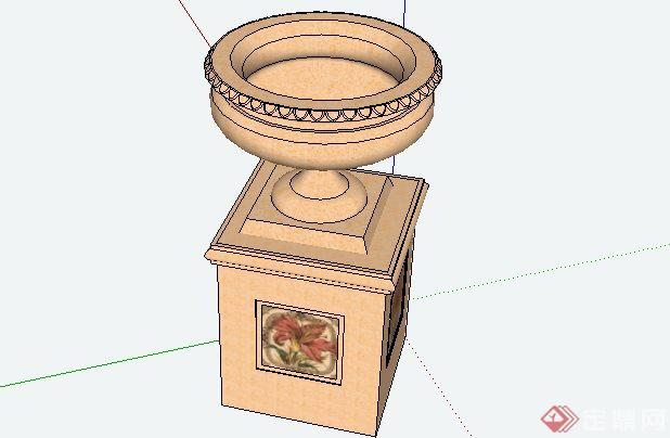 某小区欧式花钵设计SketchUp(SU)3D模型