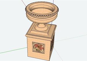 某小区欧式花钵设计SketchUp(SU(草图大师))3D模型