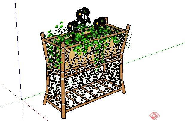 竹花坛设计SketchUp(SU)3D模型