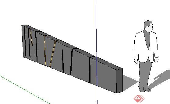 商业区小景墙SketchUp(SU)3D模型