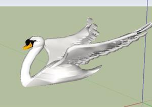 天鹅吐水雕塑SketchUp(SU(草图大师))3D模型