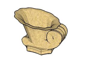 海螺吐水雕塑SketchUp(SU(草图大师))3D模型
