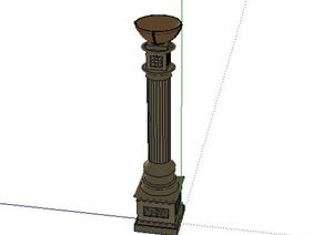 商业区欧式景观灯柱SketchUp(SU(草图大师))3D模型