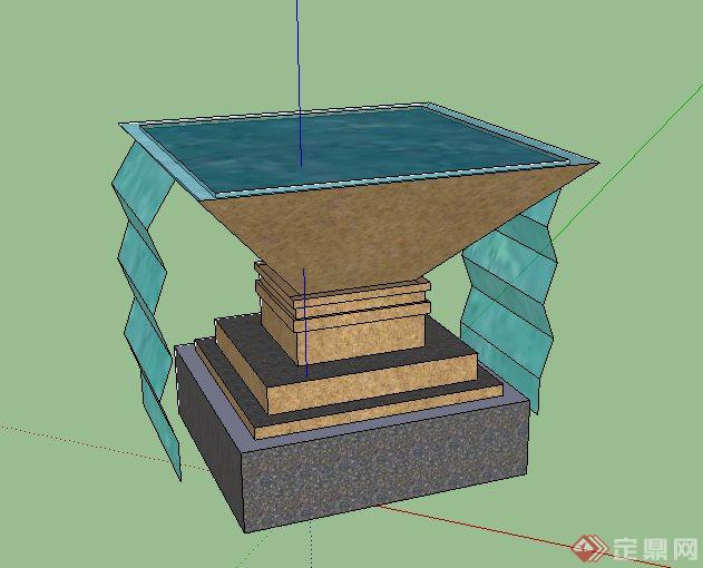 景观跌水钵SketchUp(SU)3D模型