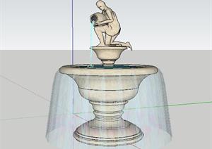 雕塑水钵SketchUp(SU(草图大师))3D模型