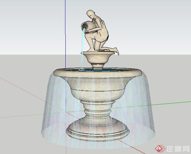 雕塑水钵SketchUp(SU)3D模型