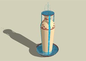 东南亚陶罐喷泉SketchUp(SU(草图大师))3D模型