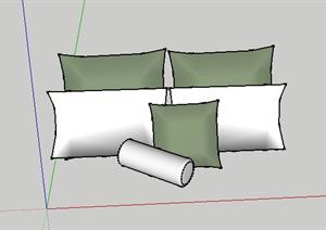 东南亚风格靠枕小品SketchUp(SU(草图大师))3D模型