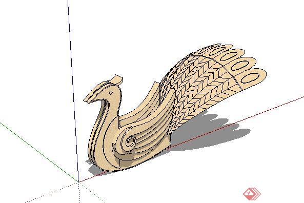 东南亚孔雀景观雕塑小品SketchUp(SU)3D模型
