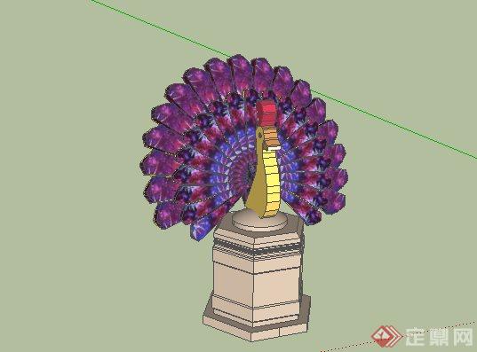 东南亚风格孔雀开屏景观小品SketchUp(SU)3D模型