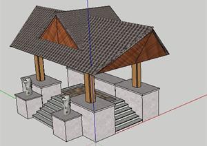 东南亚风格景观亭SketchUp(SU(草图大师))3D模型