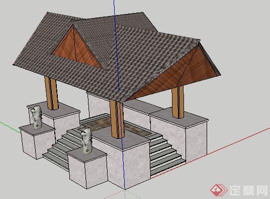 东南亚风格景观亭SketchUp(SU)3D模型