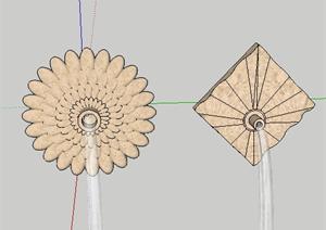 壁泉吐水口设计SketchUp(SU(草图大师))3D模型