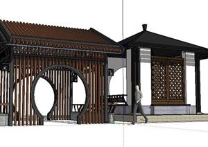 某公园中式景观亭子SketchUp(SU(草图大师))3D模型