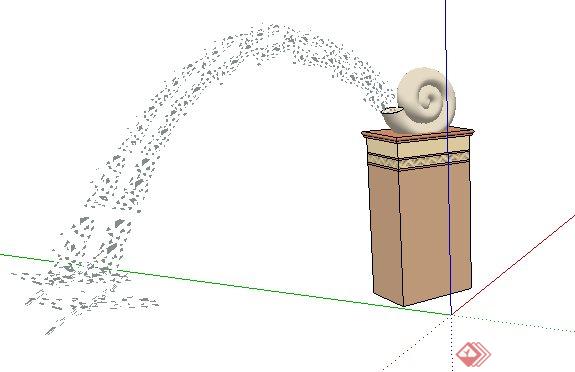 海螺喷水带底座吐水雕塑SketchUp(SU)3D模型