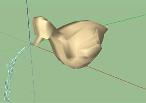 小鸟吐水雕塑SketchUp(SU(草图大师))3D模型